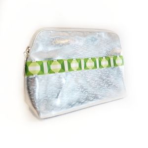 NWOT Clinique Bag Makeup Cosmetic Toiletry Silver